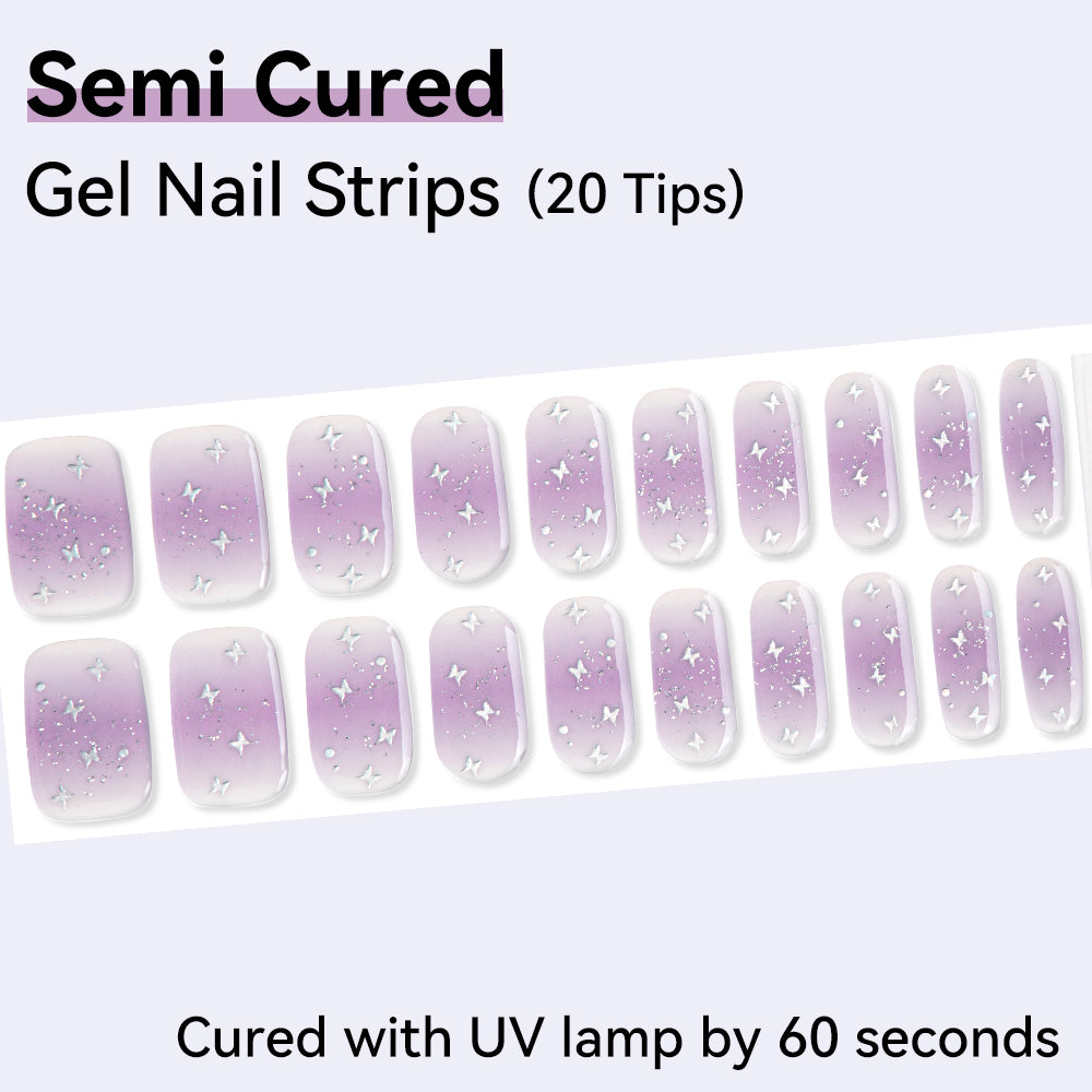 Semi-Cured Gel Nail Strips - Precision Fit Series (20 Tips) - UV/LED lamp Required
