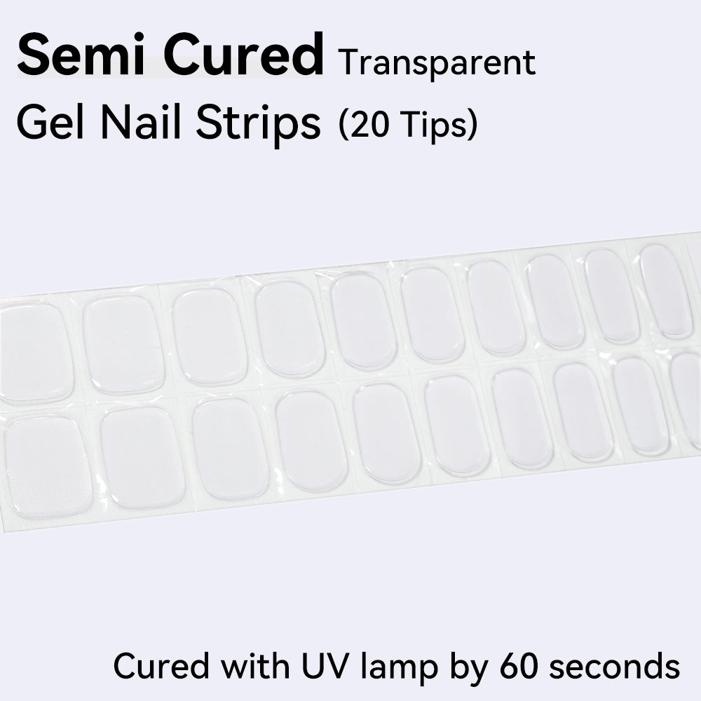 Semi-Cured Gel Nail Strips - Precision Fit Series (20 Tips) - UV/LED lamp Required