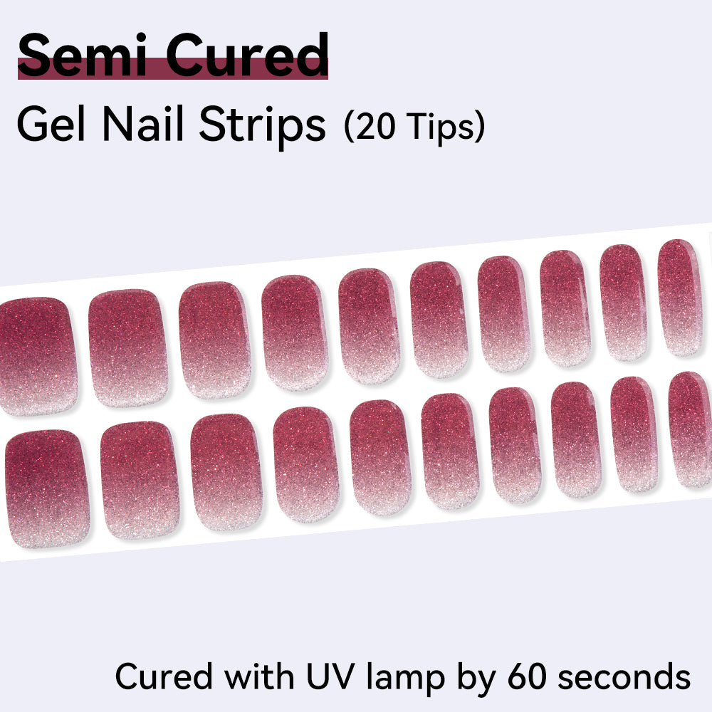 Semi-Cured Gel Nail Strips - Precision Fit Series (20 Tips) - UV/LED lamp Required