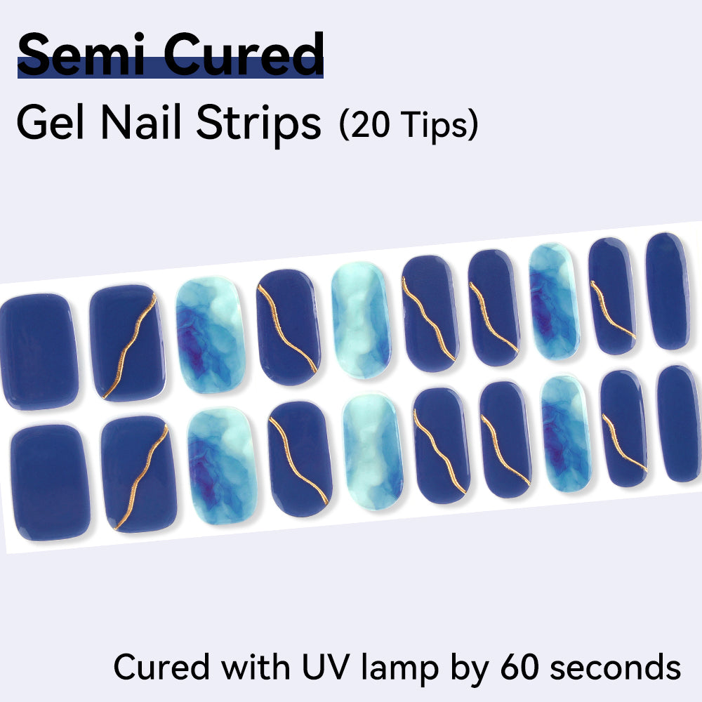 Semi-Cured Gel Nail Strips - Precision Fit Series (20 Tips) - UV/LED lamp Required