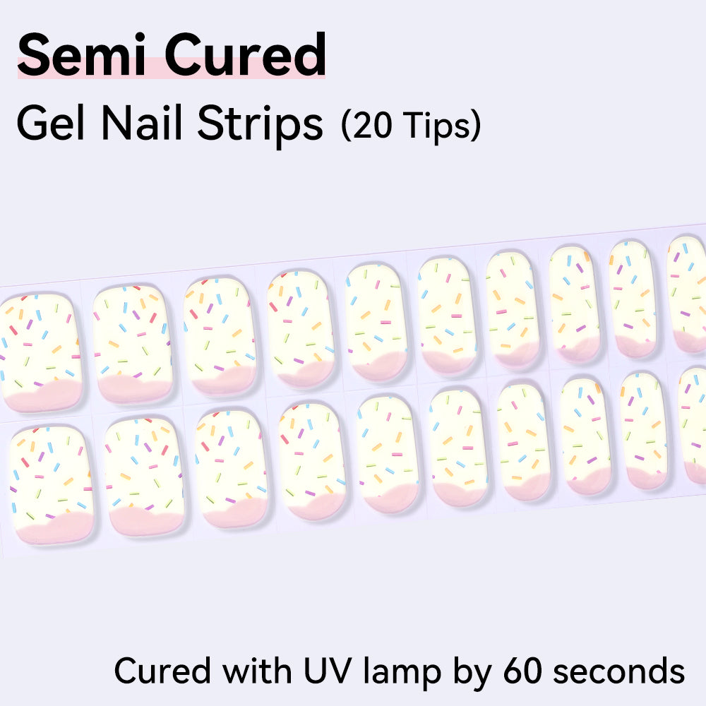 Semi-Cured Gel Nail Strips - Precision Fit Series (20 Tips) - UV/LED lamp Required