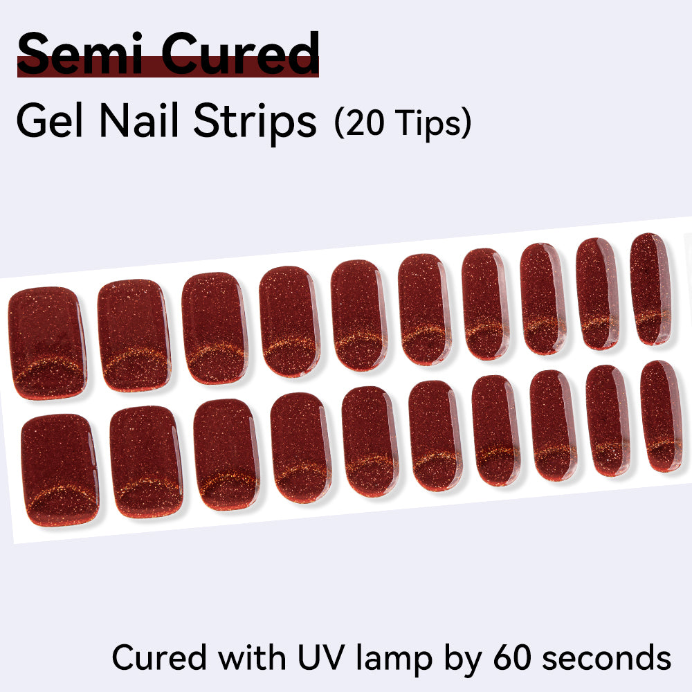 Semi-Cured Gel Nail Strips - Precision Fit Series (20 Tips) - UV/LED lamp Required