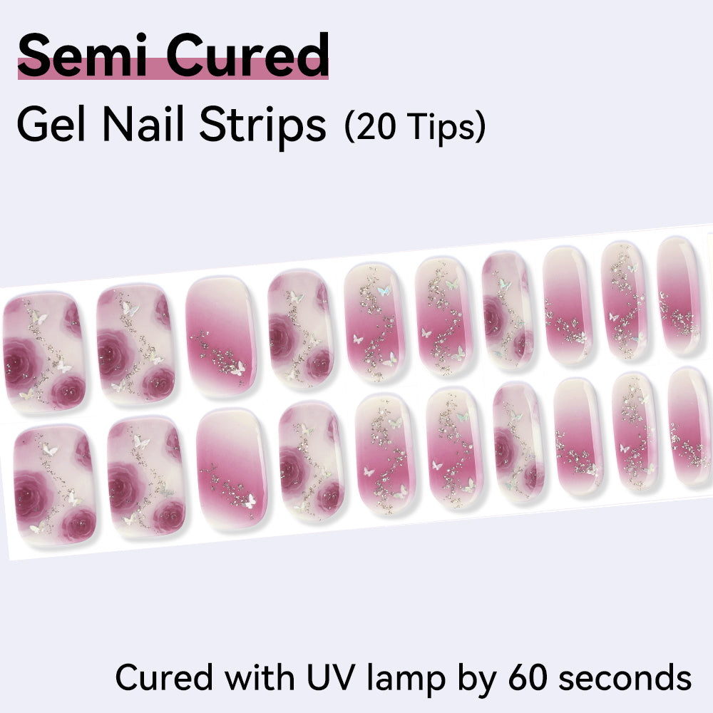 Semi-Cured Gel Nail Strips - Precision Fit Series (20 Tips) - UV/LED lamp Required