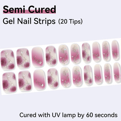 Semi-Cured Gel Nail Strips - Precision Fit Series (20 Tips) - UV/LED lamp Required