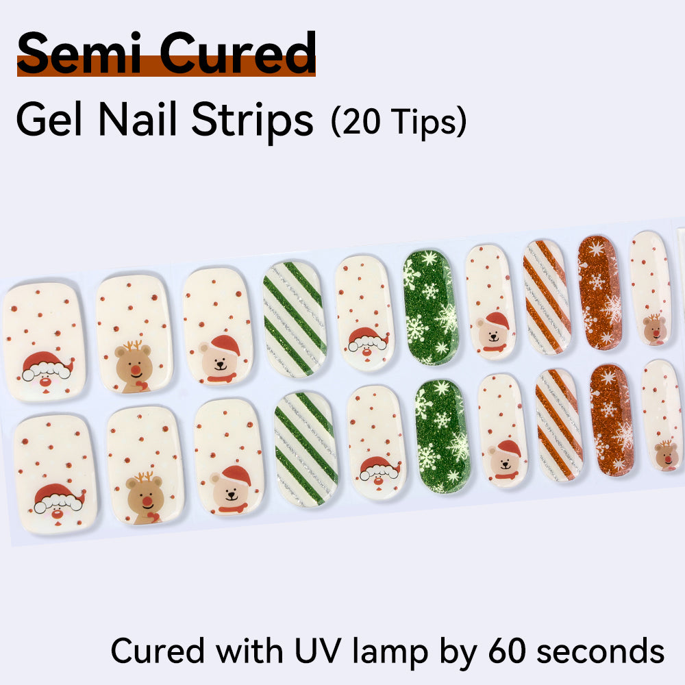 Semi-Cured Gel Nail Strips - Precision Fit Series (20 Tips) - UV/LED lamp Required