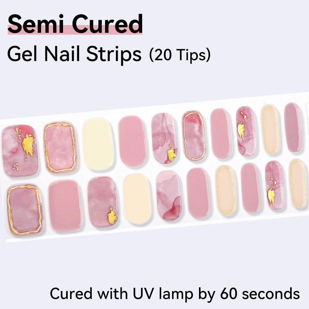 Semi-Cured Gel Nail Strips - Precision Fit Series (20 Tips) - UV/LED lamp Required
