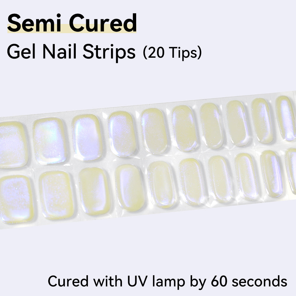 Semi-Cured Gel Nail Strips - Precision Fit Series (20 Tips) - UV/LED lamp Required