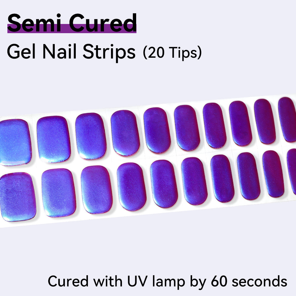 Semi-Cured Gel Nail Strips - Precision Fit Series (20 Tips) - UV/LED lamp Required