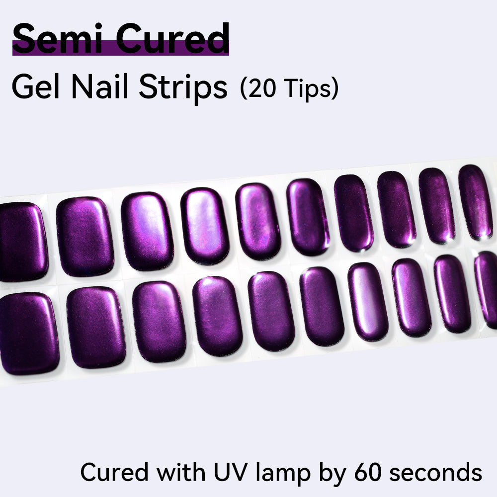 Semi-Cured Gel Nail Strips - Precision Fit Series (20 Tips) - UV/LED lamp Required