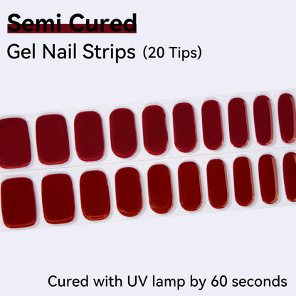 Semi-Cured Gel Nail Strips - Precision Fit Series (20 Tips) - UV/LED lamp Required