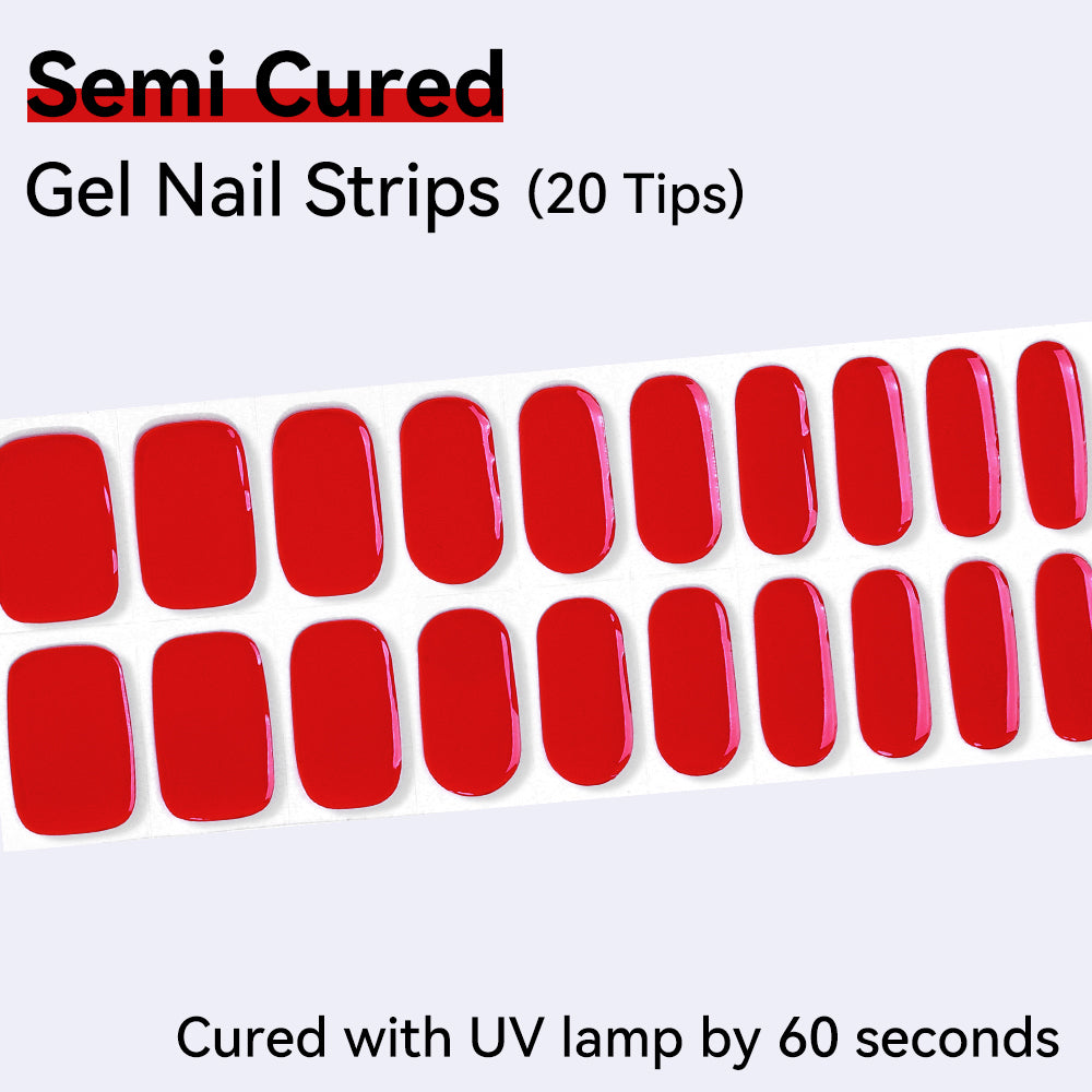 Semi-Cured Gel Nail Strips - Precision Fit Series (20 Tips) - UV/LED lamp Required