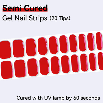 Semi-Cured Gel Nail Strips - Precision Fit Series (20 Tips) - UV/LED lamp Required