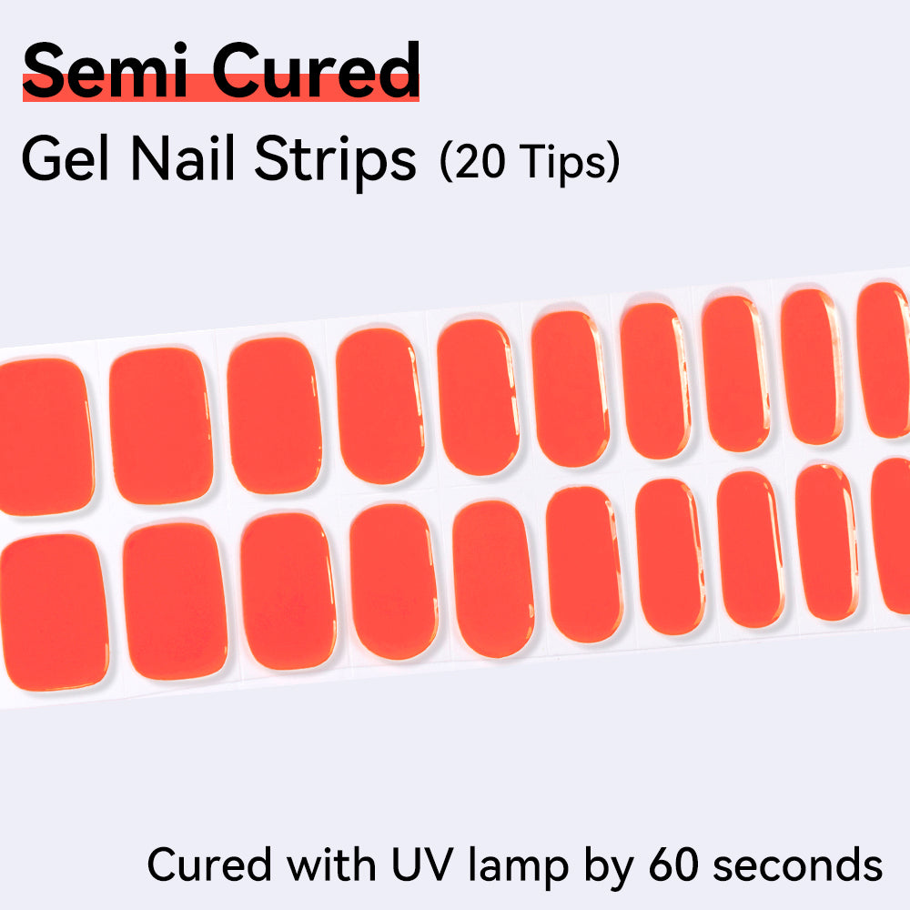 Semi-Cured Gel Nail Strips - Precision Fit Series (20 Tips) - UV/LED lamp Required