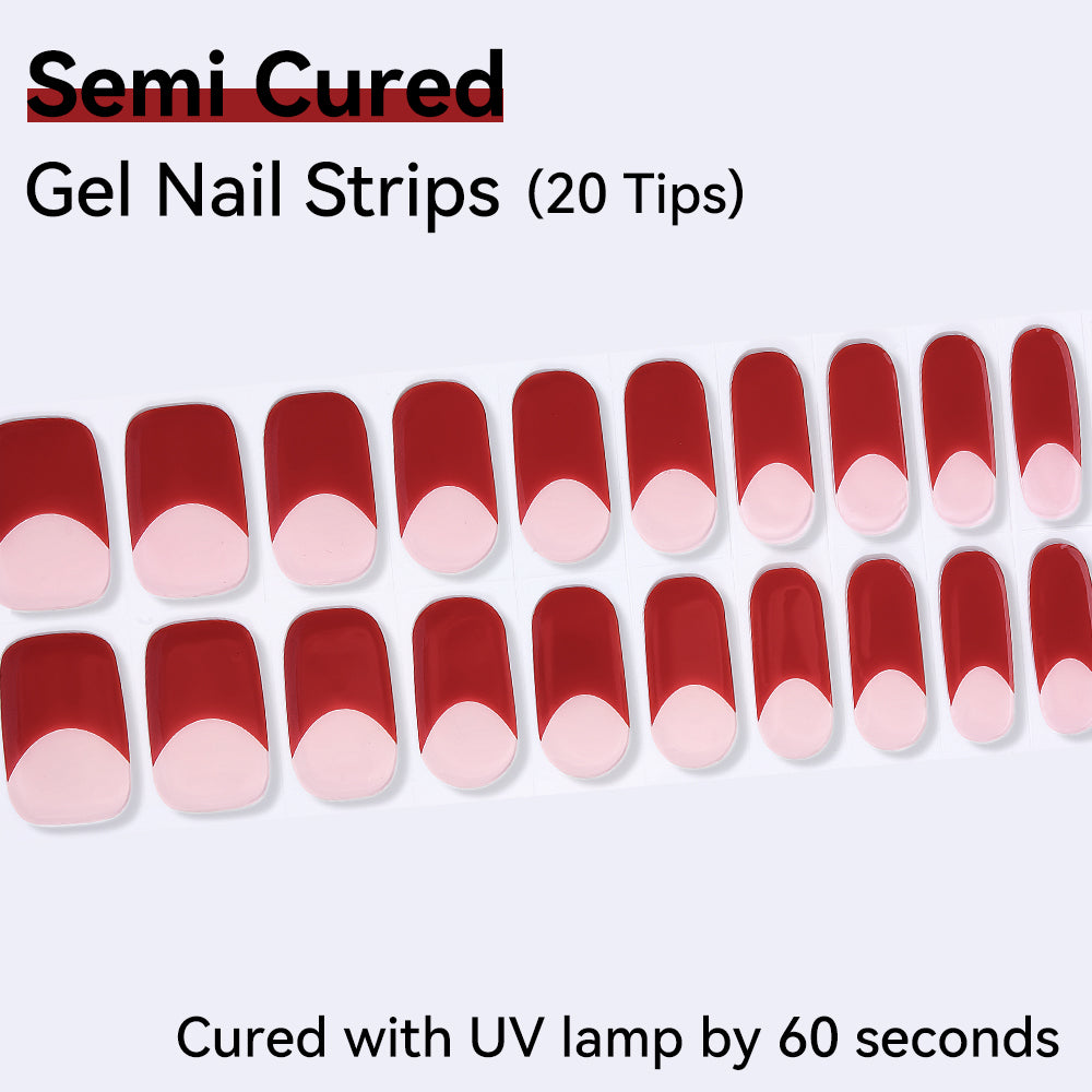 Semi-Cured Gel Nail Strips - Precision Fit Series (20 Tips) - UV/LED lamp Required