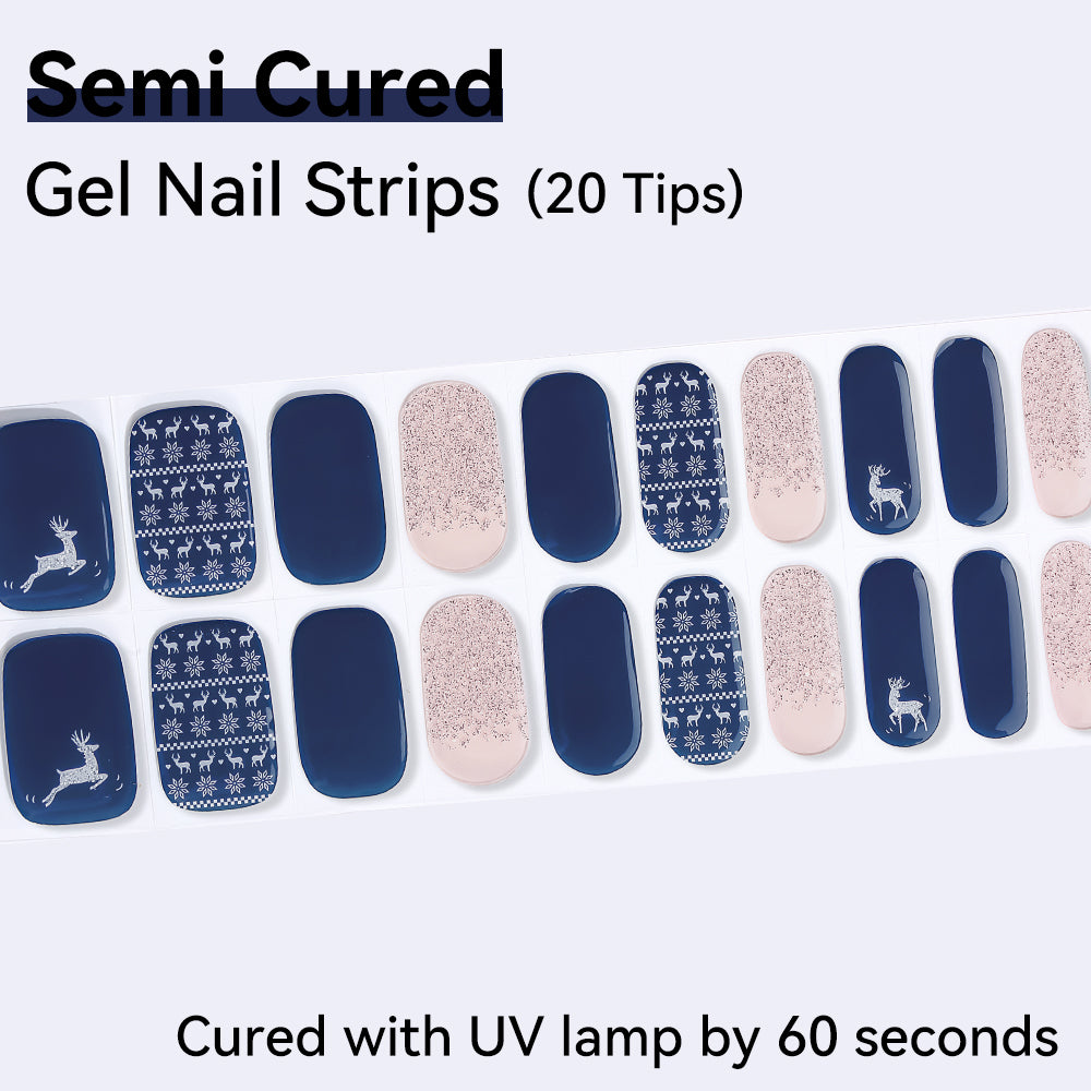 Semi-Cured Gel Nail Strips - Precision Fit Series (20 Tips) - UV/LED lamp Required