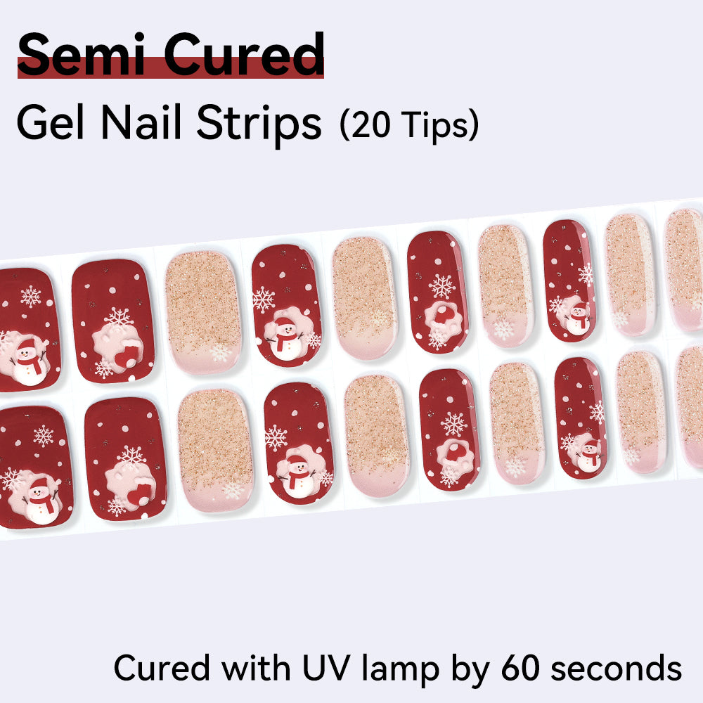 Semi-Cured Gel Nail Strips - Precision Fit Series (20 Tips) - UV/LED lamp Required