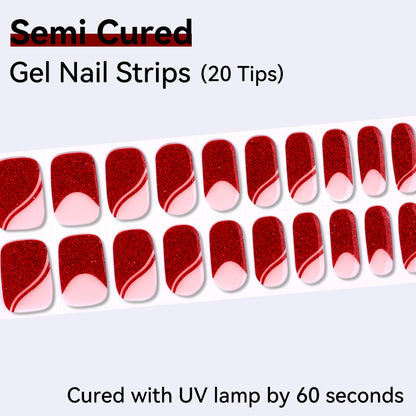 Semi-Cured Gel Nail Strips - Precision Fit Series (20 Tips) - UV/LED lamp Required