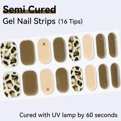 Semi-Cured Gel Nail Strips - Real Gel Finish (16 Tips) - UV/LED lamp Required