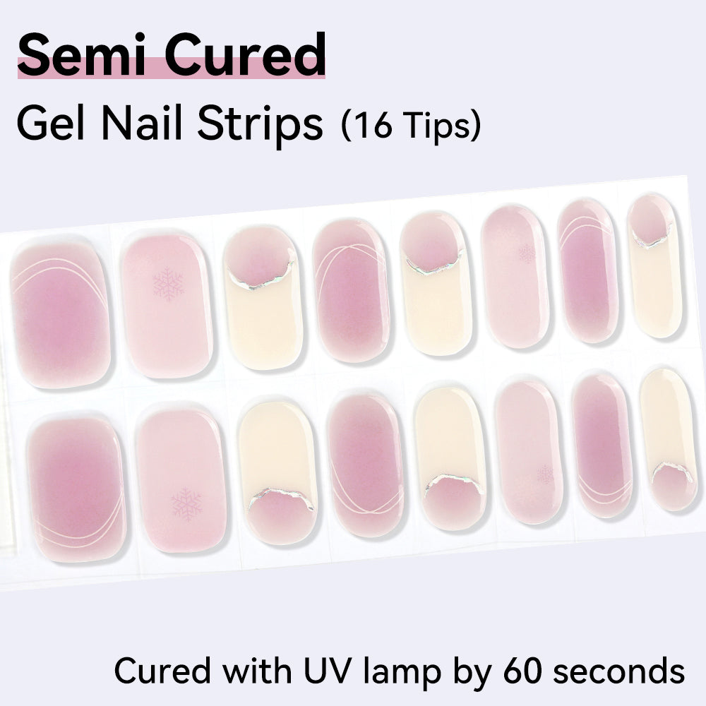 Semi-Cured Gel Nail Strips - Real Gel Finish (16 Tips) - UV/LED lamp Required