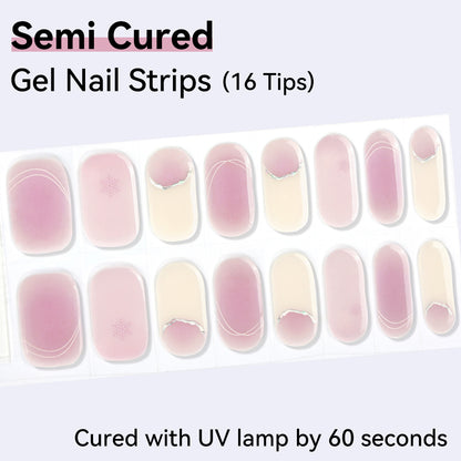Semi-Cured Gel Nail Strips - Real Gel Finish (16 Tips) - UV/LED lamp Required
