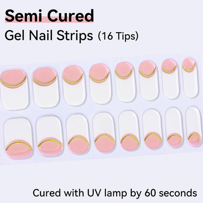 Semi-Cured Gel Nail Strips - Real Gel Finish (16 Tips) - UV/LED lamp Required