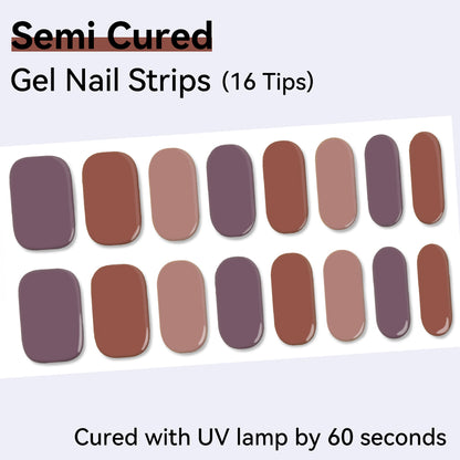 Semi-Cured Gel Nail Strips - Real Gel Finish (16 Tips) - UV/LED lamp Required