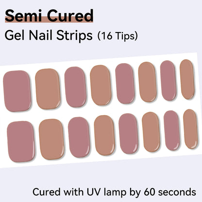 Semi-Cured Gel Nail Strips - Real Gel Finish (16 Tips) - UV/LED lamp Required