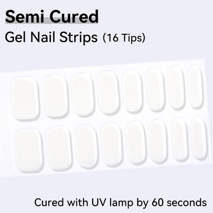 Semi-Cured Gel Nail Strips - Real Gel Finish (16 Tips) - UV/LED lamp Required