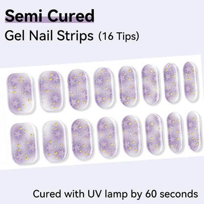 Semi-Cured Gel Nail Strips - Real Gel Finish (16 Tips) - UV/LED lamp Required
