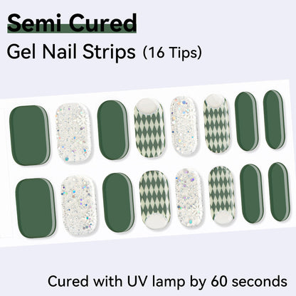 Semi-Cured Gel Nail Strips - Real Gel Finish (16 Tips) - UV/LED lamp Required