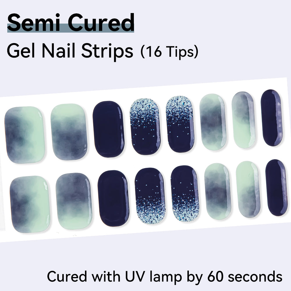 Semi-Cured Gel Nail Strips - Real Gel Finish (16 Tips) - UV/LED lamp Required