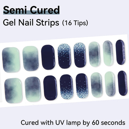 Semi-Cured Gel Nail Strips - Real Gel Finish (16 Tips) - UV/LED lamp Required