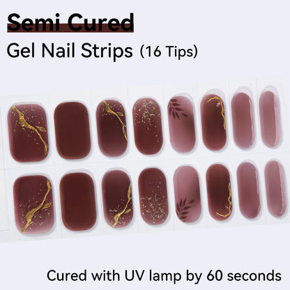 Semi-Cured Gel Nail Strips - Real Gel Finish (16 Tips) - UV/LED lamp Required