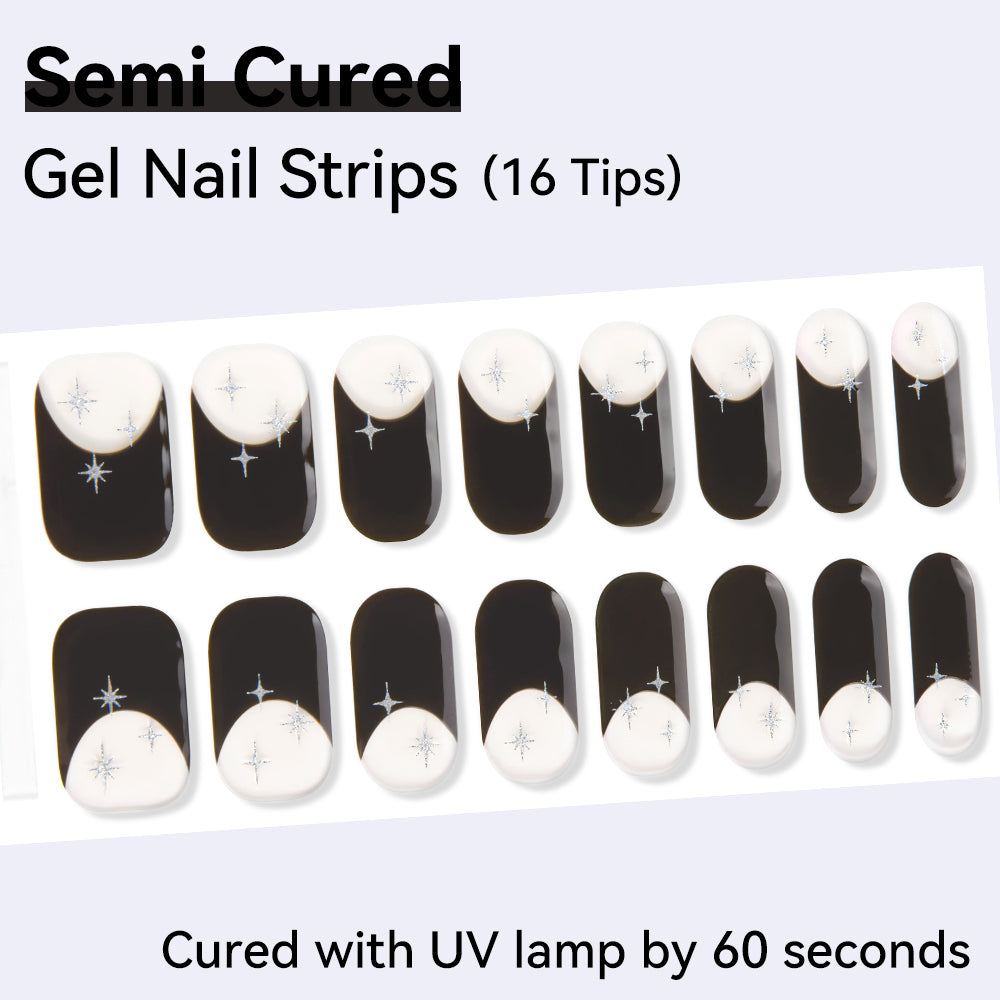 Semi-Cured Gel Nail Strips - Real Gel Finish (16 Tips) - UV/LED lamp Required