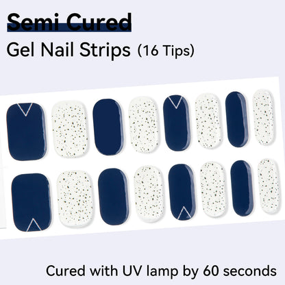 Semi-Cured Gel Nail Strips - Real Gel Finish (16 Tips) - UV/LED lamp Required