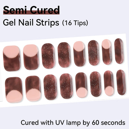 Semi-Cured Gel Nail Strips - Real Gel Finish (16 Tips) - UV/LED lamp Required