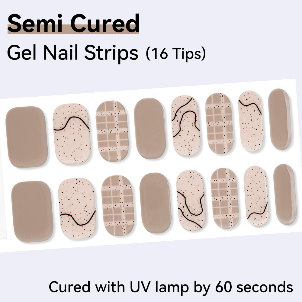 Semi-Cured Gel Nail Strips - Real Gel Finish (16 Tips) - UV/LED lamp Required