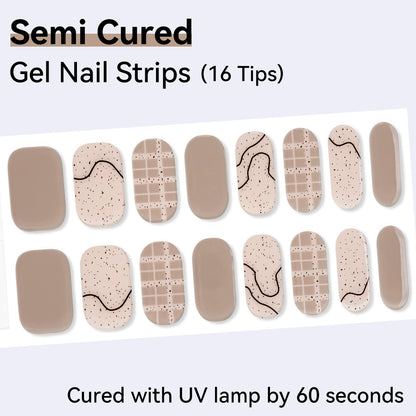 Semi-Cured Gel Nail Strips - Real Gel Finish (16 Tips) - UV/LED lamp Required