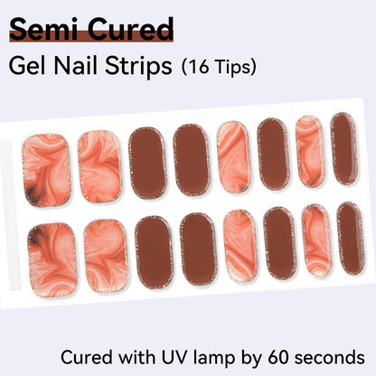 Semi-Cured Gel Nail Strips - Real Gel Finish (16 Tips) - UV/LED lamp Required