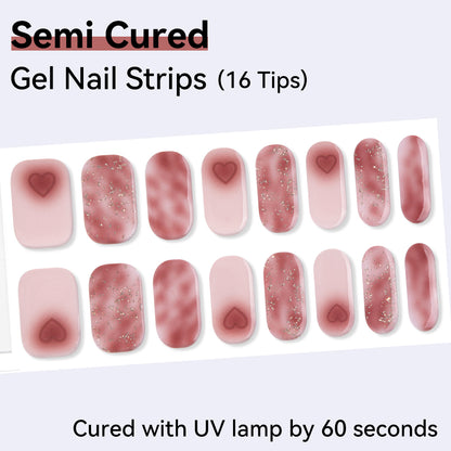 Semi-Cured Gel Nail Strips - Real Gel Finish (16 Tips) - UV/LED lamp Required