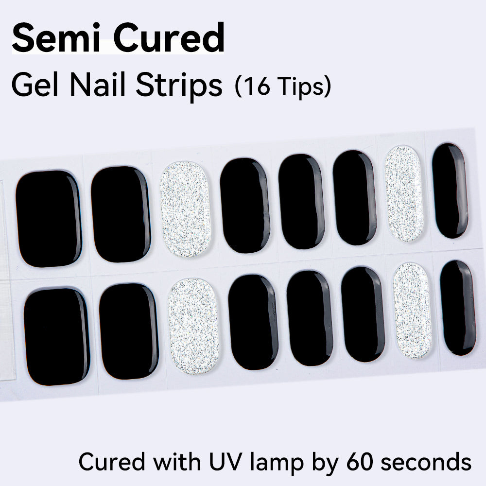 Semi-Cured Gel Nail Strips - Real Gel Finish (16 Tips) - UV/LED lamp Required
