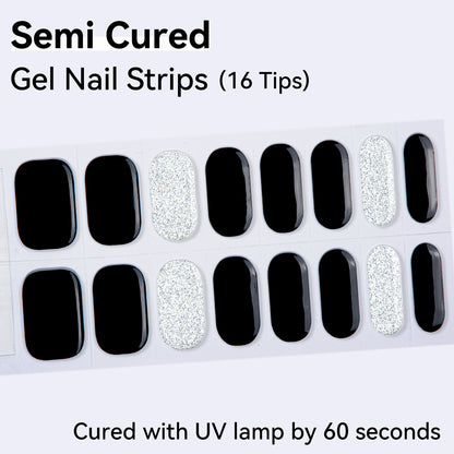 Semi-Cured Gel Nail Strips - Real Gel Finish (16 Tips) - UV/LED lamp Required