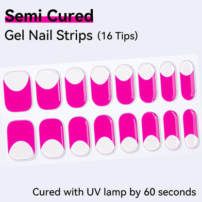 Semi-Cured Gel Nail Strips - Real Gel Finish (16 Tips) - UV/LED lamp Required