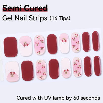 Semi-Cured Gel Nail Strips - Real Gel Finish (16 Tips) - UV/LED lamp Required