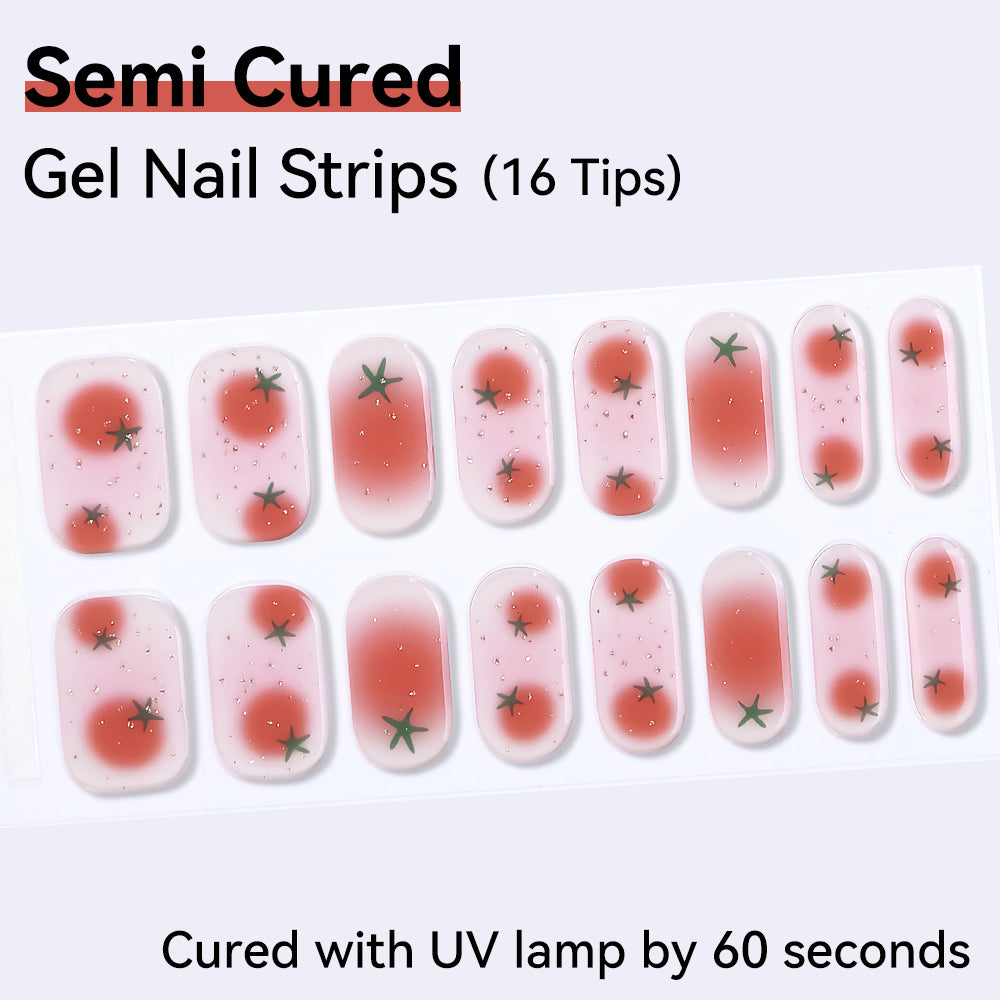 Semi-Cured Gel Nail Strips - Real Gel Finish (16 Tips) - UV/LED lamp Required