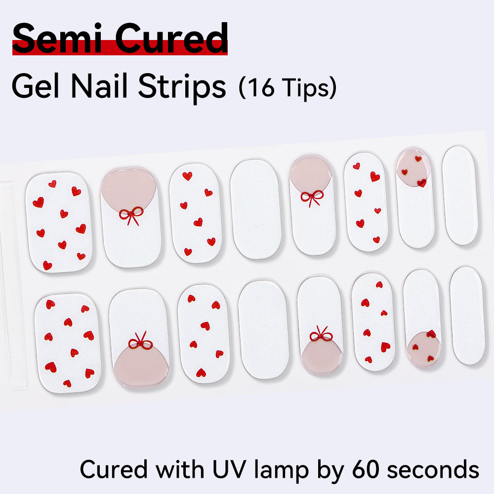 Semi-Cured Gel Nail Strips - Real Gel Finish (16 Tips) - UV/LED lamp Required