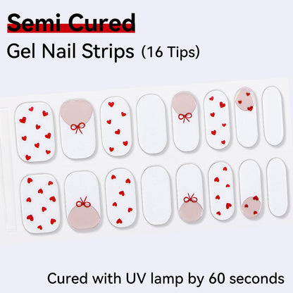 Semi-Cured Gel Nail Strips - Real Gel Finish (16 Tips) - UV/LED lamp Required