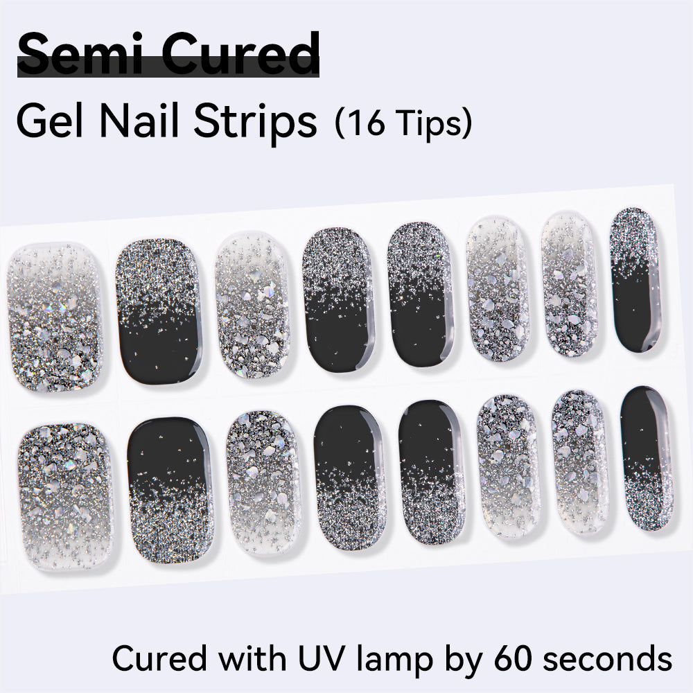 Semi-Cured Gel Nail Strips - Real Gel Finish (16 Tips) - UV/LED lamp Required