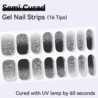 Semi-Cured Gel Nail Strips - Real Gel Finish (16 Tips) - UV/LED lamp Required