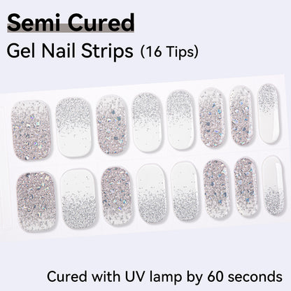 Semi-Cured Gel Nail Strips - Real Gel Finish (16 Tips) - UV/LED lamp Required